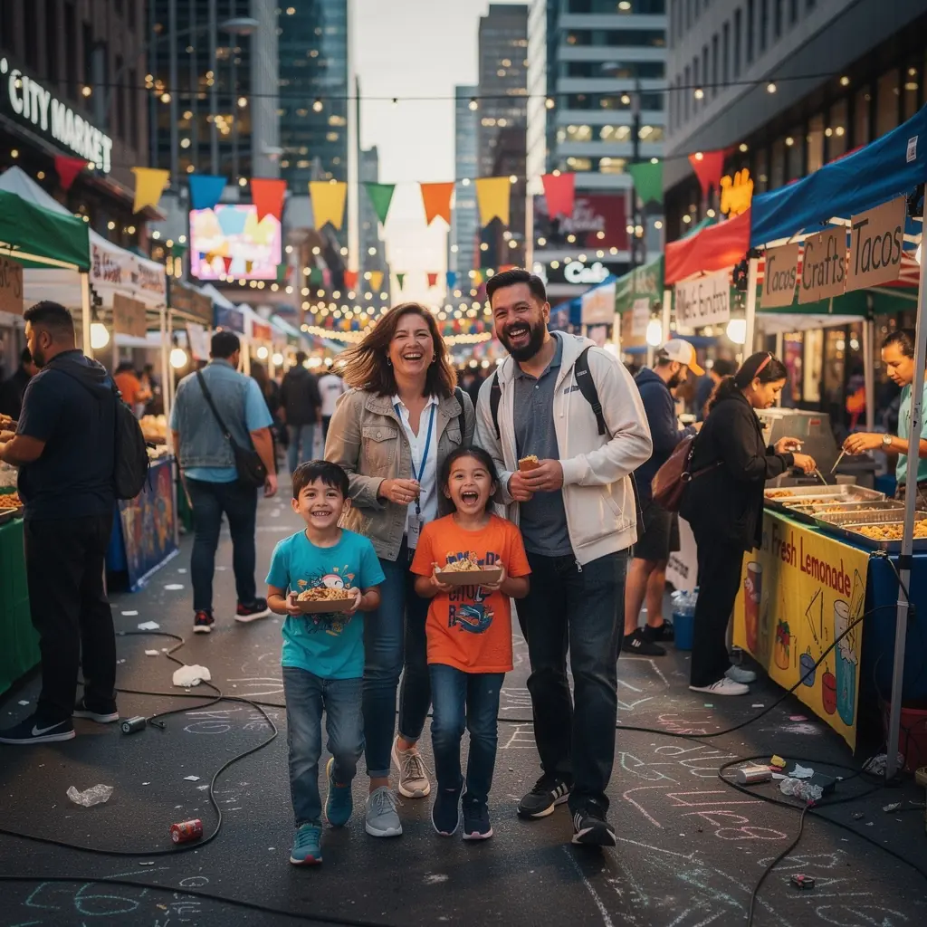 Osoby z niepełnosprawnością z rodziną korzystające z atrakcji turystycznych.